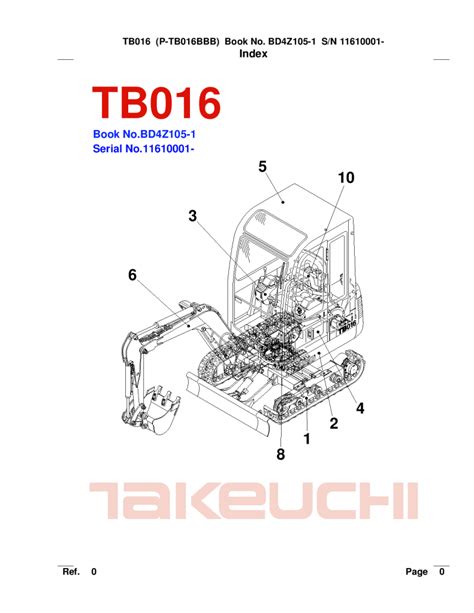 takeuchi tb016 parts diagram